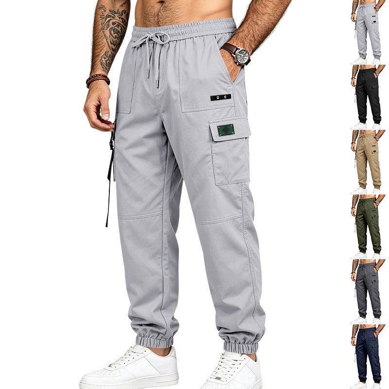 Herren Multifunktionale Cargo-Jogginghose mit Elastikbund, Gurt- und Taschen-Details Drune