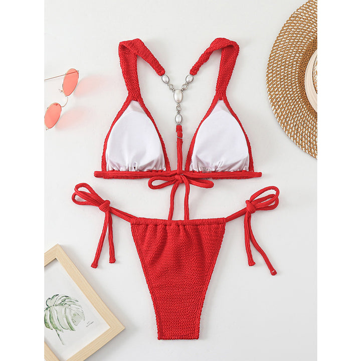 Damen Triangelbikini mit raffinierten Knoten und hochwertigem Häkel-Design Drune