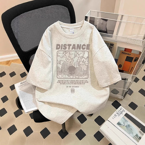 Damen Oversized T-Shirt mit kreativem Grafikdruck Drune