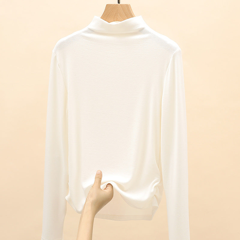 Damen Elegantes Langarmshirt mit hochgeschlossenem Kragen Drune 1787620449