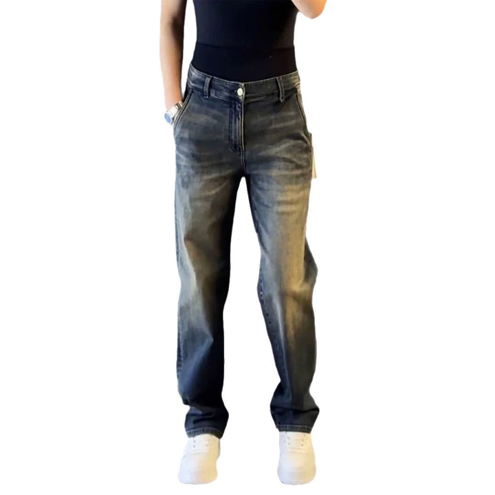Damen Modische Hohe Taille Jeans Drune