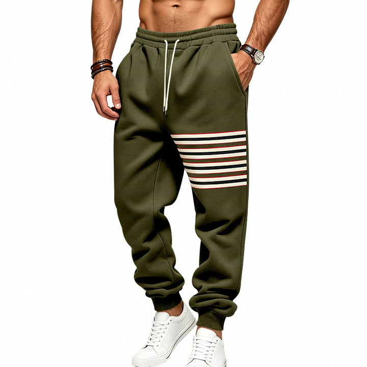 Herren Sportliche Jogginghose mit seitlichem Streifenpanel und Kordelzug Drune