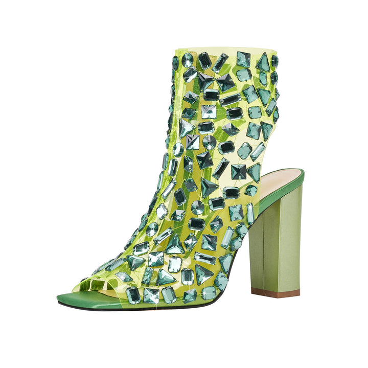 Damen Statement Transparente Stiletto Stiefeletten Drune