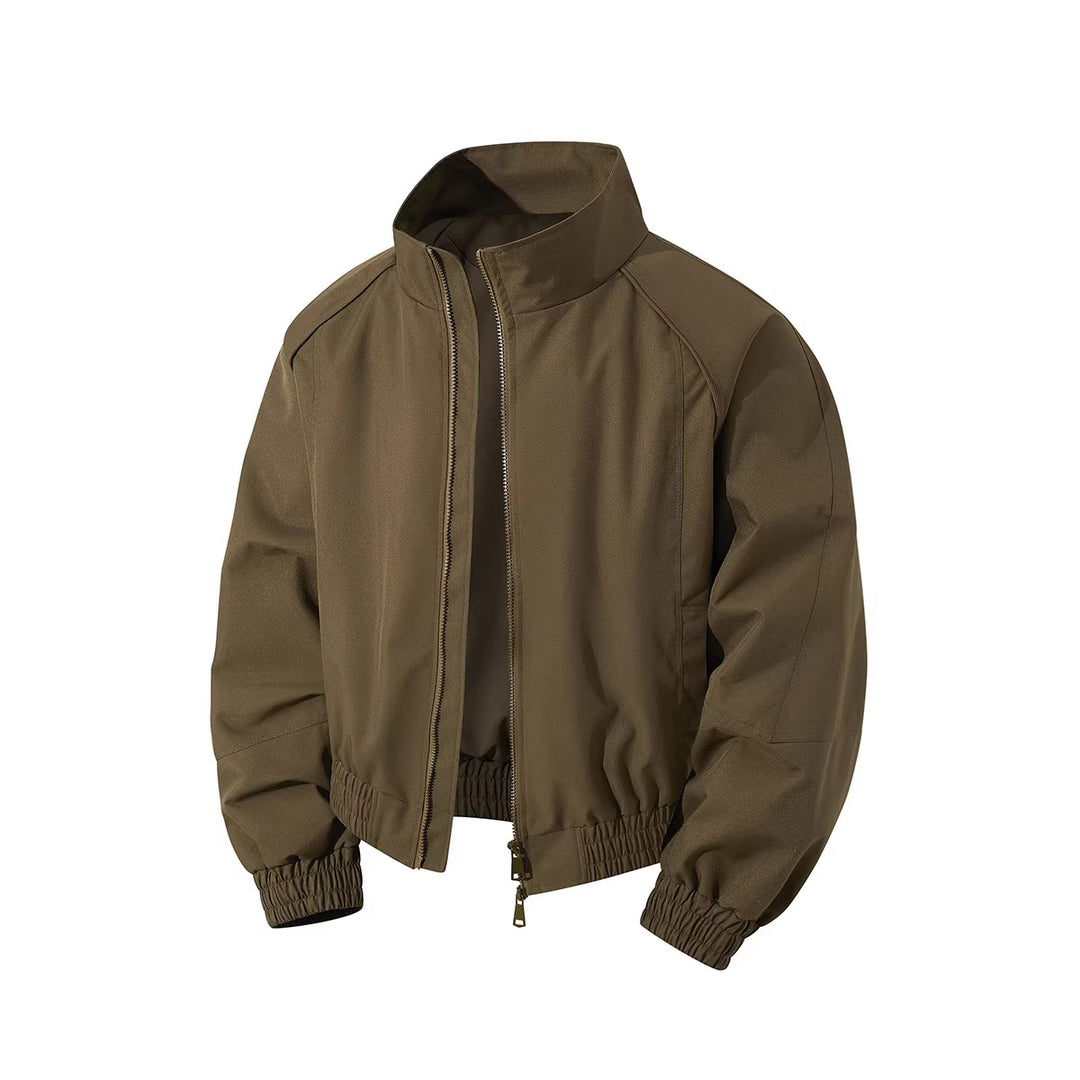 Herren leichter Windblouson mit hochgeschlossenem Kragen, zweiwege-reißverschluss und elastischem Kordelbund Drune