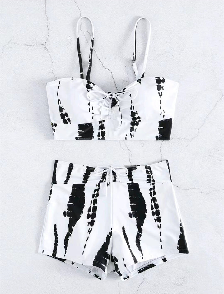 Damen Zweiteiliges Badeoutfit mit verspieltem Knotendesign Drune