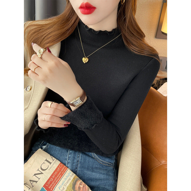 Damen Langarmshirt mit elegantem Rüschensaum Drune