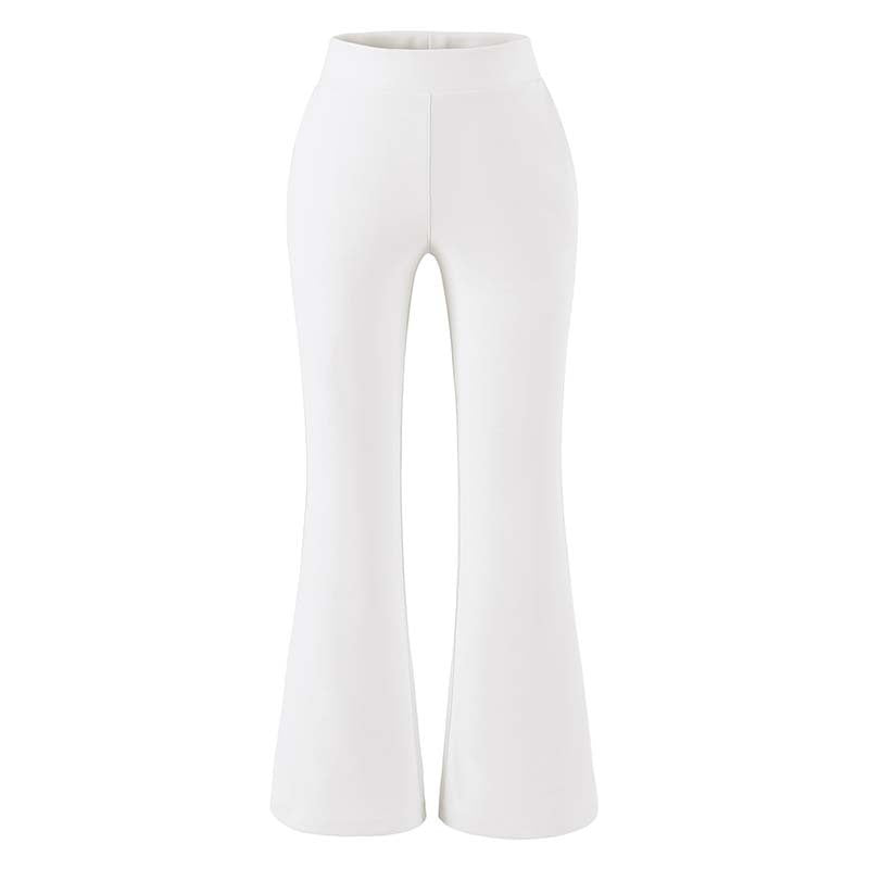 Damen Hochtaillierte Stretch-Schlaghose mit weitem ausgestelltem Saum Drune