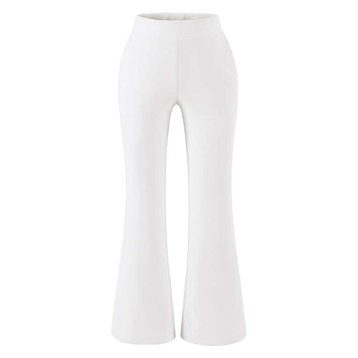 Damen Hochtaillierte Stretch-Schlaghose mit weitem ausgestelltem Saum Drune