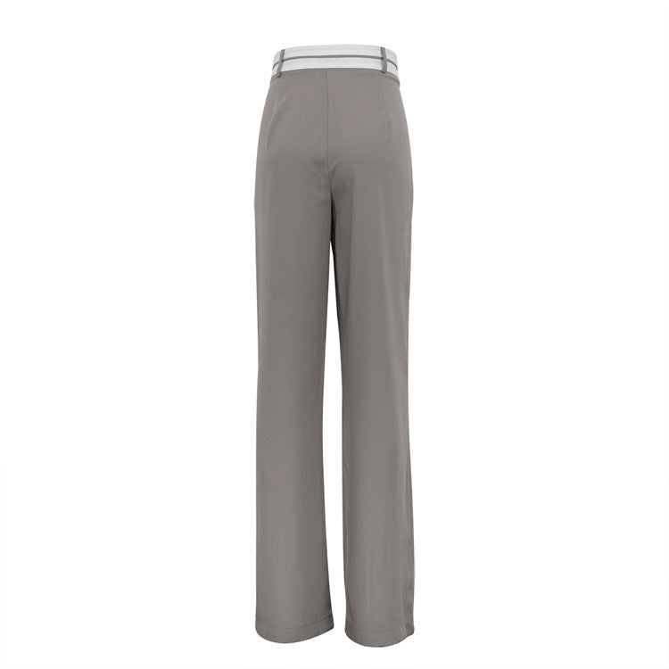 Damen weite Hochbundhose mit eleganten Falten Drune