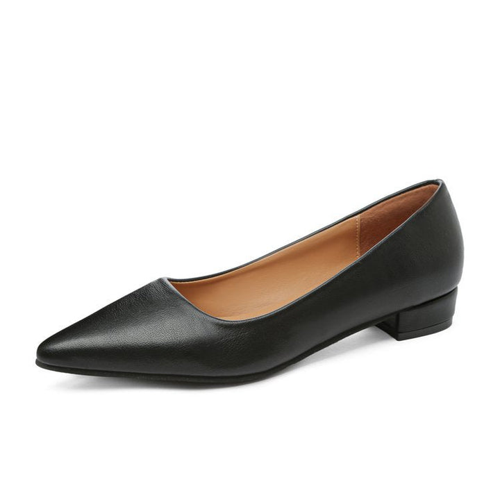 Damen elegante spitze Ballerinas mit bequemem Blockabsatz Drune