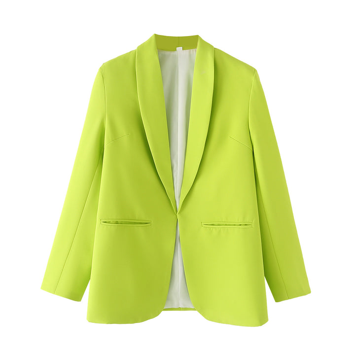 Damen nan eleganter Longblazer mit Schalkragen, unstrukturiertem Fall und paspelierten Leistentaschen Drune