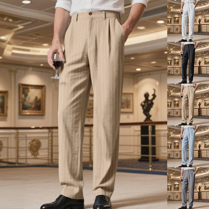 Herren elegante Anzughose mit feinem Nadelstreifen und bequemer Passform Drune