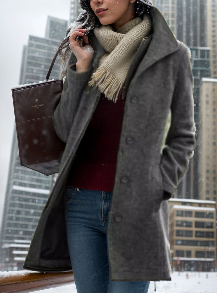 Damen Modellierter Trendmantel Drune