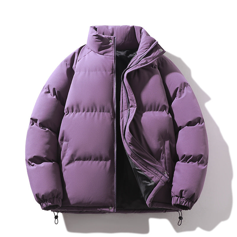 Unisex Wattierte Steppjacke aus Daunenimitat mit hohem Kragen und Kordelzug Drune