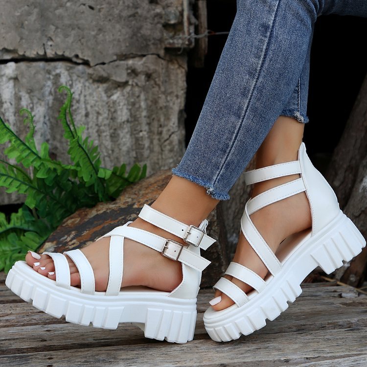 Damen Chunky Sandalen mit verstellbaren Riemen und rutschfester Sohle Drune