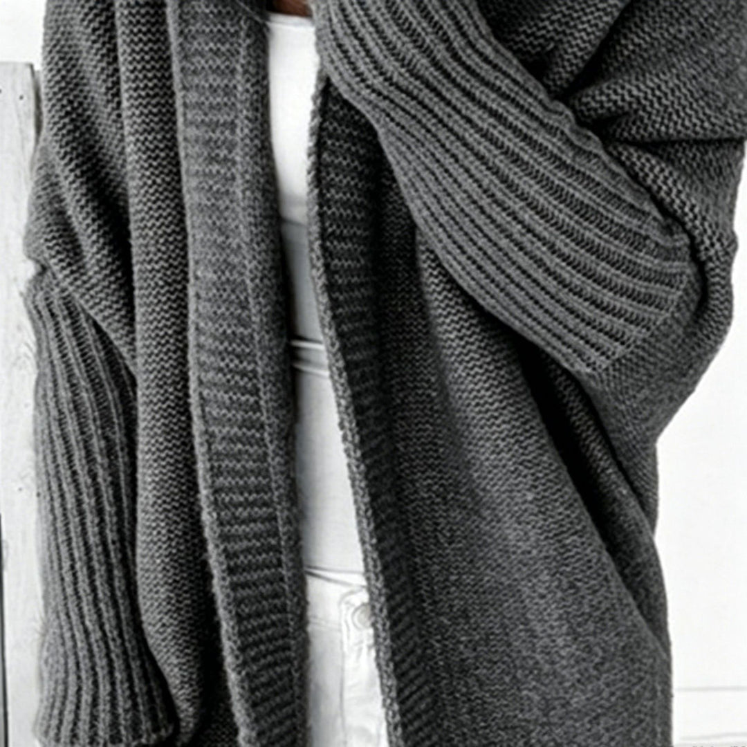 Damen Longline Kapuzen-Strickcardigan mit offener Front Drune