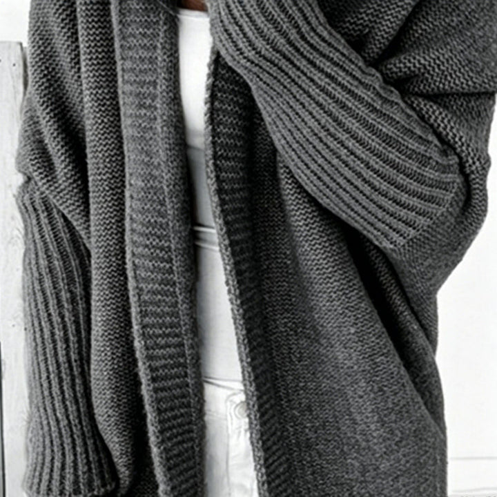 Damen Longline Kapuzen-Strickcardigan mit offener Front Drune