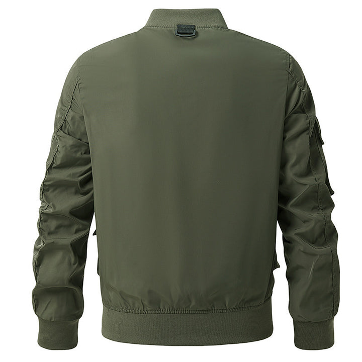 Herren nan leichte Multitaschen-Bomberjacke im Pilotstil mit taktischen Schnallen, wasserabweisendem Nylon und elastischem Bund Drune