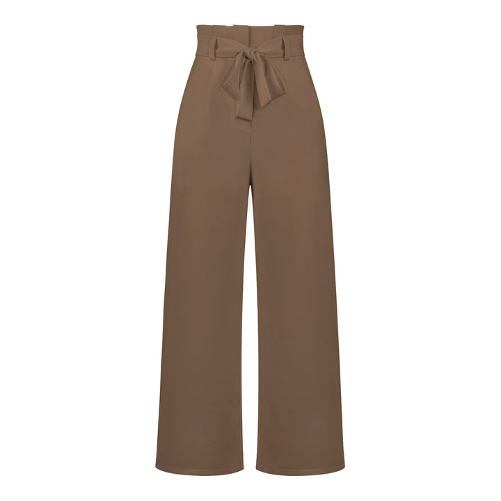 Damen Weit geschnittene Hochbundhose mit Bindegürtel Drune