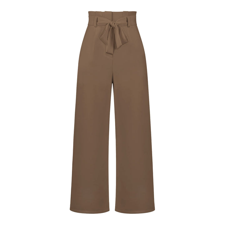 Damen Weit geschnittene Hochbundhose mit Bindegürtel Drune