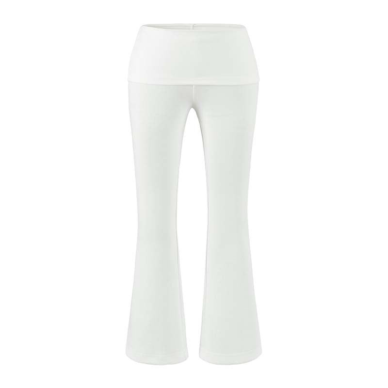 Damen Hochtaillierte Schlaghose mit Umschlagbund aus Stretch-Jersey Drune
