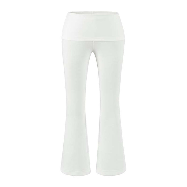 Damen Hochtaillierte Schlaghose mit Umschlagbund aus Stretch-Jersey Drune