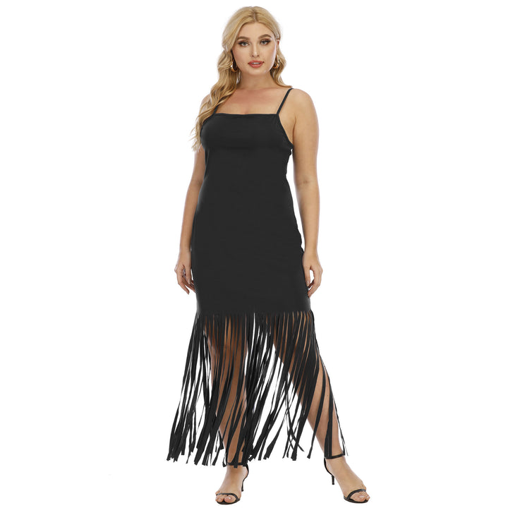 Damen Maxikleid mit fransigem Design Drune