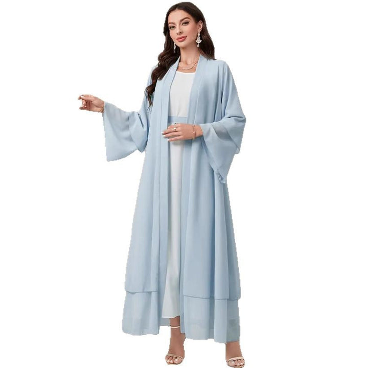 Damen Elegante lange Kimono-Jacke aus fließendem Stoff mit weitem Schnitt Drune