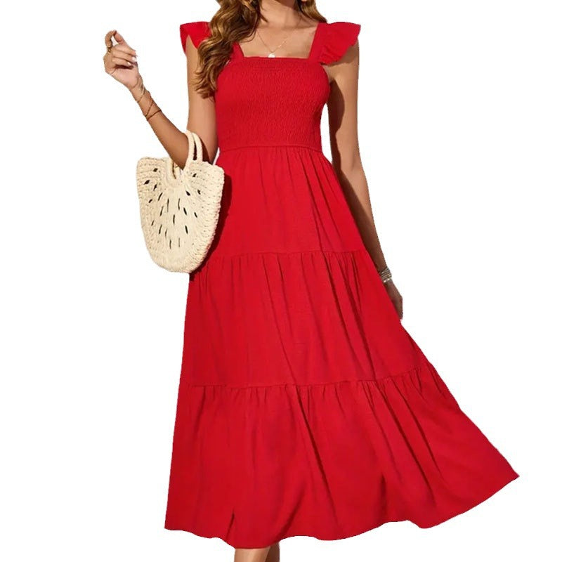 Damen Sommerliches Maxikleid mit zauberhaften Rüschendetails Drune