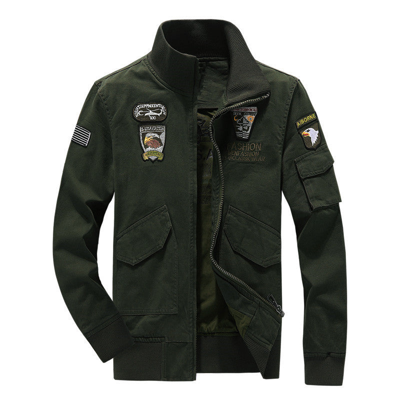 Herren Baumwoll-Canvas-Bomberjacke mit gesteppter Thermofütterung und Schulterklappen Drune