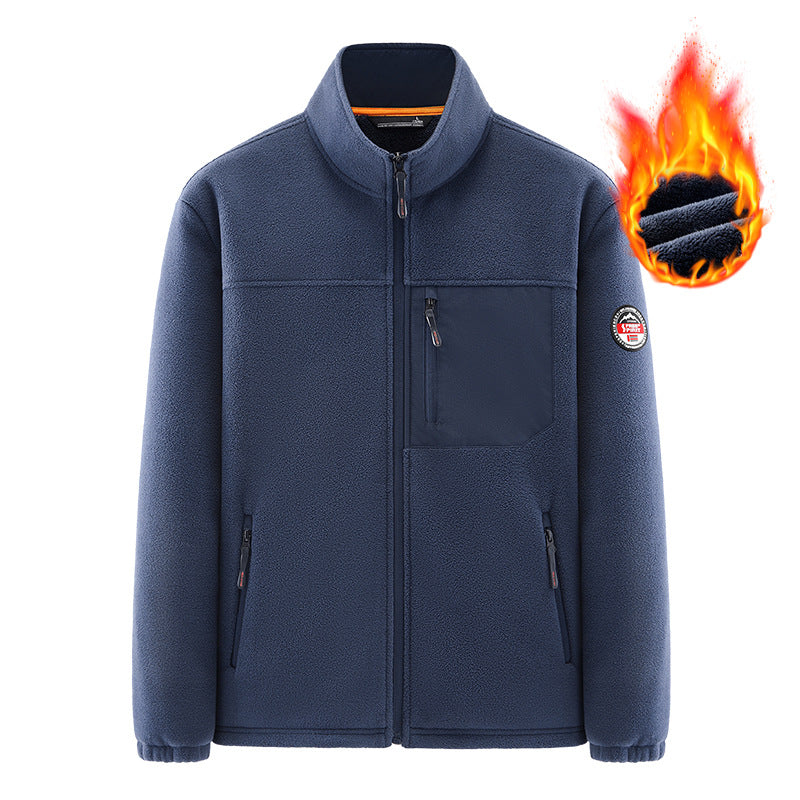 Herren Wärmende Fleecejacke mit hohem Kragen Drune