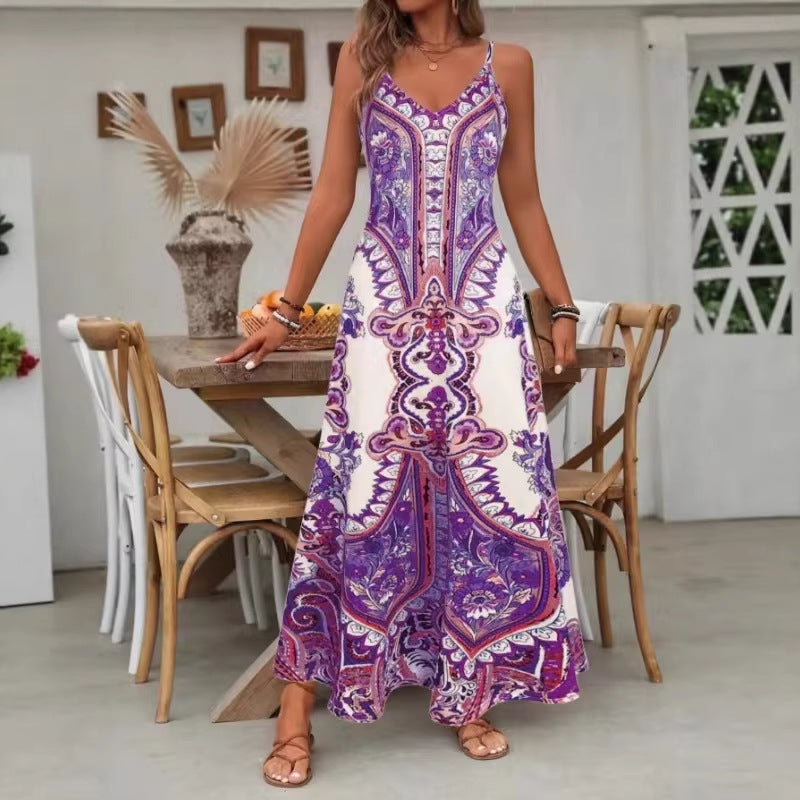 Damen Maxikleid mit elegantem Paisleymuster Drune
