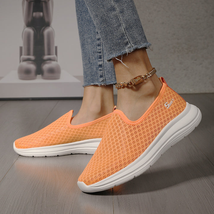 Damen nan ultraleichter Strick-Schlupfschuh mit nahtlosem Obermaterial, gepolsterter Komfortsohle und flexibler Laufsohle Drune