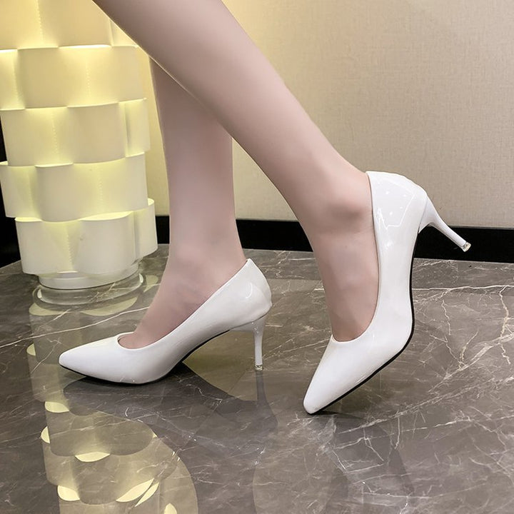 Damen Patent-Pumps mit spitzer Zehenform, schlankem Stiletto und gepolsterter Komfortsohle Drune