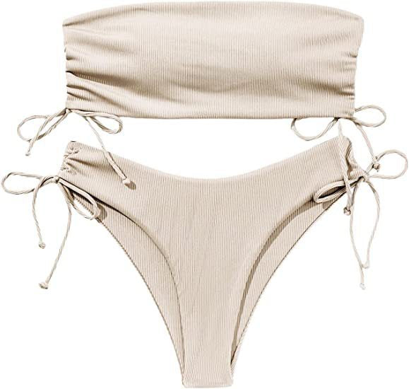 Damen Bandeau-Bikini mit Raffung Drune