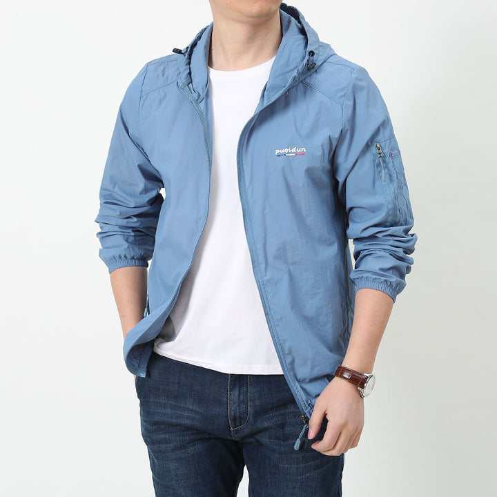Herren Leichte Windbreaker-Jacke mit verstellbarer Kapuze Drune 1787797828