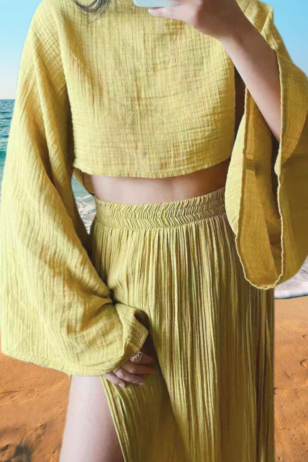 Damen Zweiteiliges Maxikleid mit Off-Shoulder-Design und Schlitz Drune