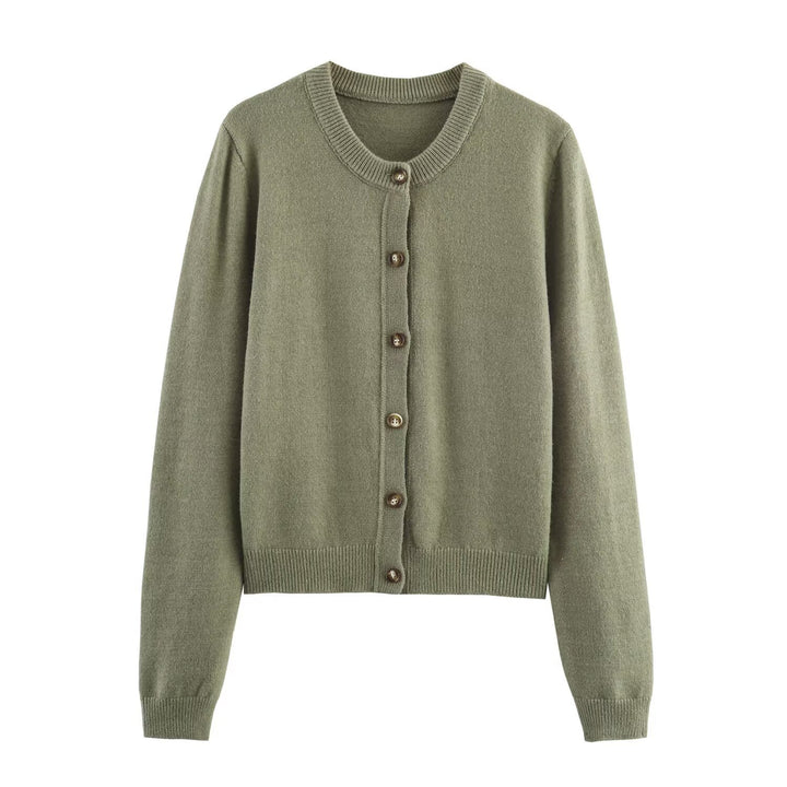 Damen elegante Strickjacke mit Knöpfen Drune