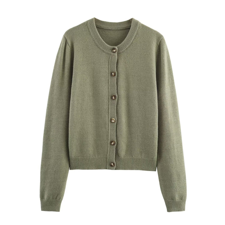 Damen elegante Strickjacke mit Knöpfen Drune