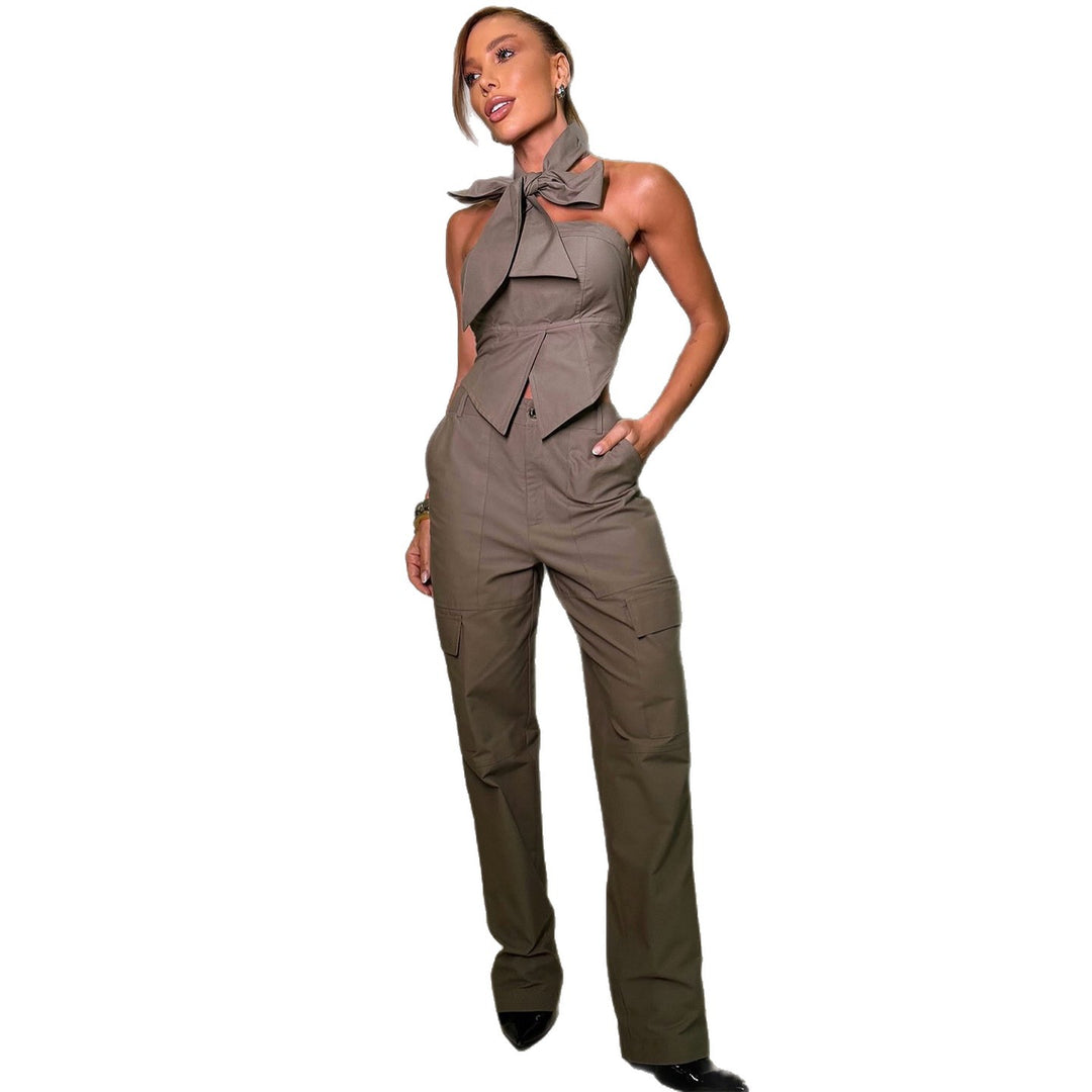 Damen Overall mit elegantem Halsband und praktischen Taschen Drune