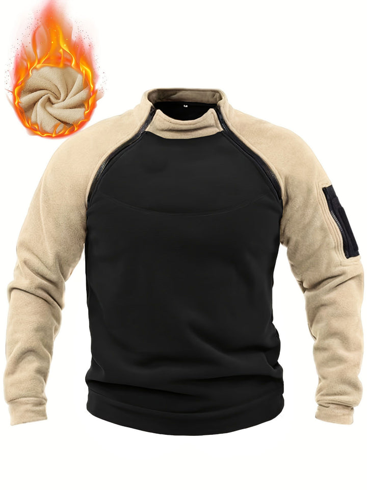 Herren Thermo-Fleecepullover mit Schulter-Reißverschlüssen & Ärmeltasche Drune
