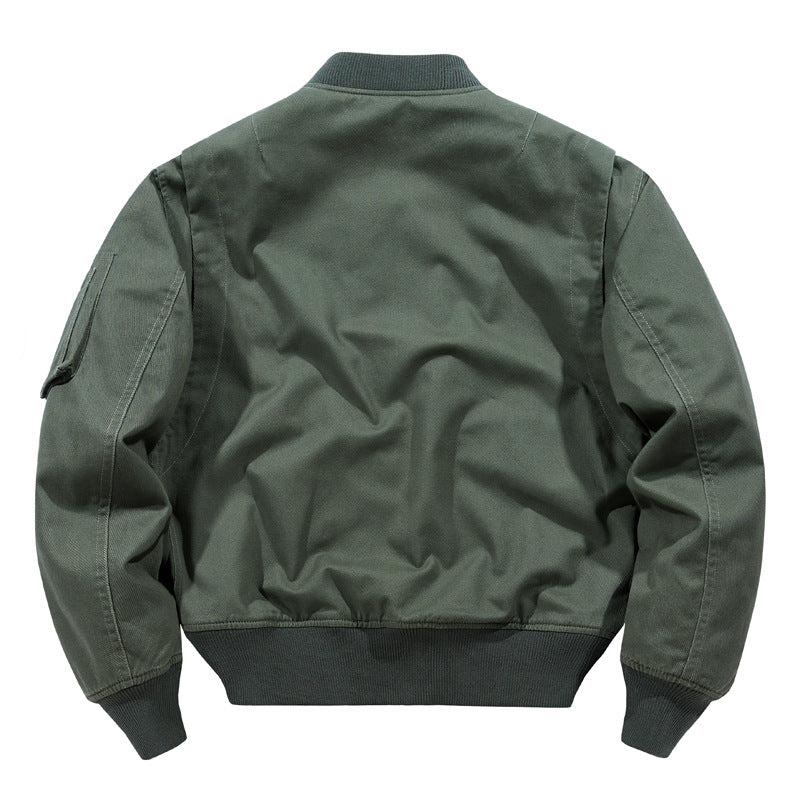 Herren  Aviator Utility Flight Jacket mit gesticktem Brustpatch und Mehrfachtaschendesign Drune