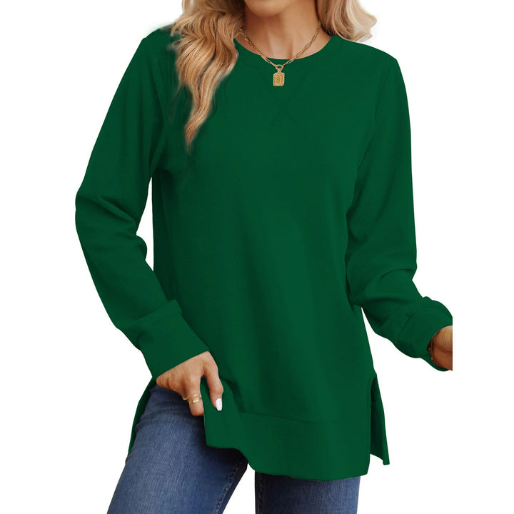 Damen Bequemer Langarm-Sweater mit Seitenschlitzen Drune