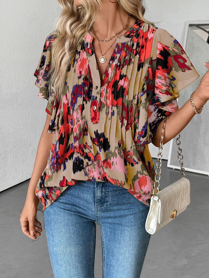 Damen Bluse mit Rüschenelementen und strukturiertem Design Drune