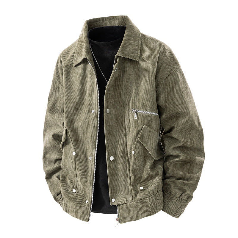 Herren Cord-Blouson mit Reißverschluss, Brustreißverschluss, Klapp- und Reißverschlusstaschen sowie elastischen Bündchen Drune