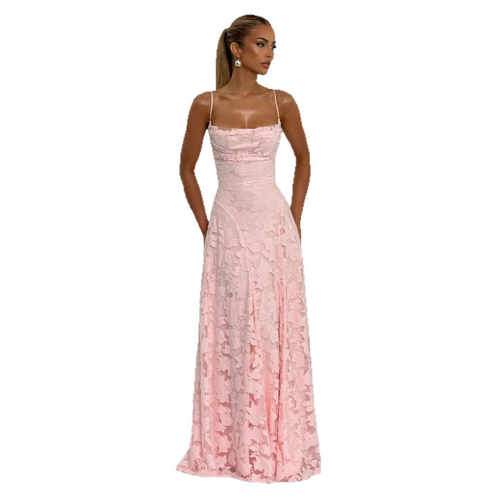 Damen Maxikleid mit zartem Blumendesign und schwingendem Saum Drune