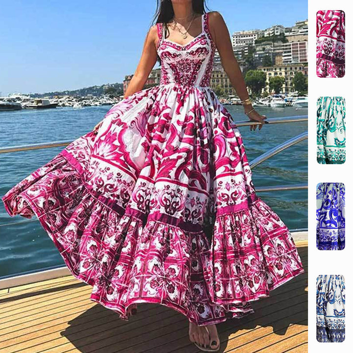Damen Maxikleid mit elegantem A-Linien Schnitt und aufwendigen Verzierungen Drune