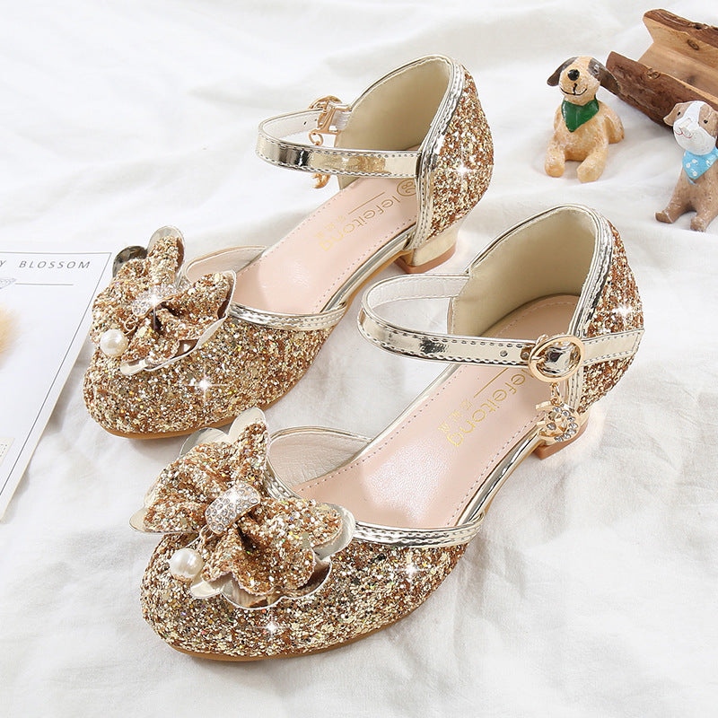 Mädchen Ballerina Schuhe mit funkelndem Blumenmotiv Drune