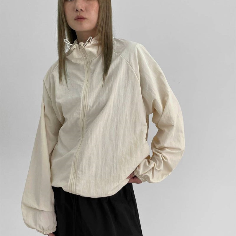 Damen funktionale Übergangsjacke mit hohem Kragen Drune