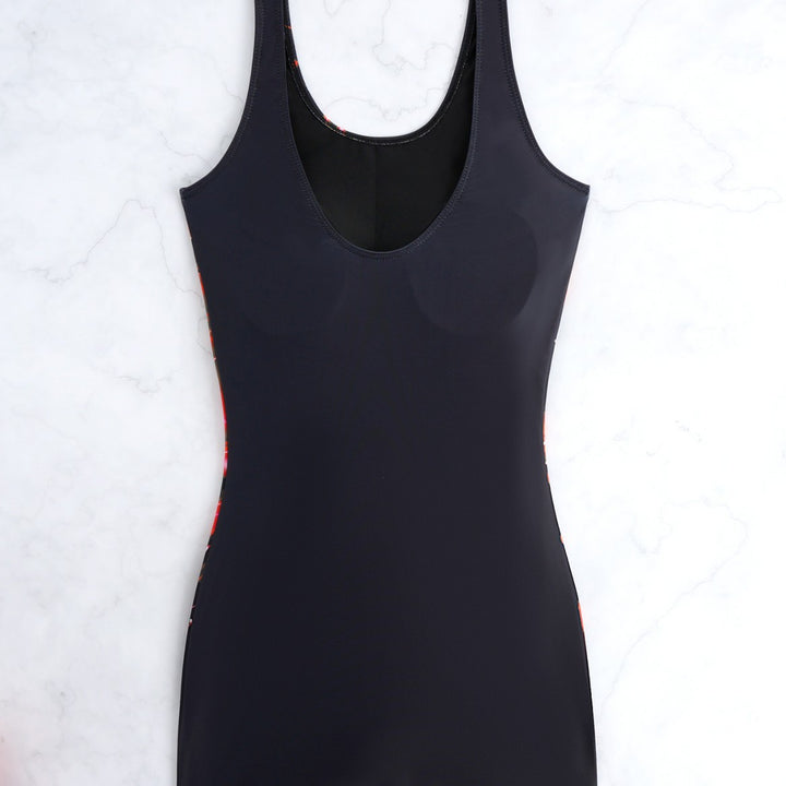 Damen Einteiliger Badeanzug mit sportlichem Design und buntem Grafikmuster Drune